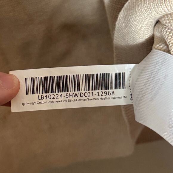 Women's Size M Quince Lightweight Cotton Cashmere Link-Stitch Dolman Sweater - Picture 5 of 6